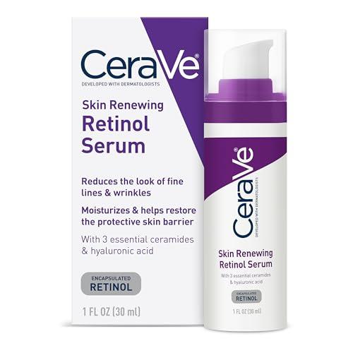 CeraVe Anti Aging Retinol Serum For Face, Encapsulated Retinol With Hyaluronic Acid, Niacinamide & Ceramides, Smooths Wrinkles & Fine Lines, Gentle Skin Brightening Serum, Fragrance Free, 1 Oz - CeraVe