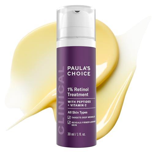 Paula's Choice CLINICAL 1% Retinol Face Moisturizer Treatment with Peptides, Vitamin C & Licorice Extract, Firming Face Cream, Anti-Aging & Wrinkles, Fragrance Free, 1 Fl Oz - Paula's Choice