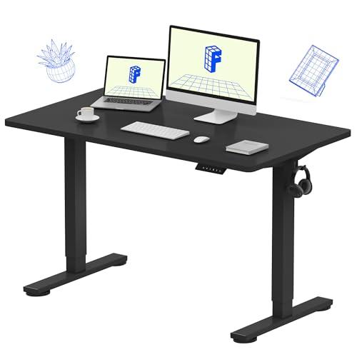 FLEXISPOT EN1 One-Piece Standing Desk, 48"x24" Seamless Desktop Electric Height Adjustable for Home Office, Study Rooms & Multi-Device Workstations, Black - FLEXISPOT