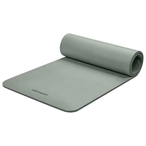 Retrospec Solana Yoga Mat 1/2" Thick w/Nylon Strap for Men & Women - Non Slip Excercise Mat for Yoga, Pilates, Stretching, Floor & Fitness Workouts - Retrospec