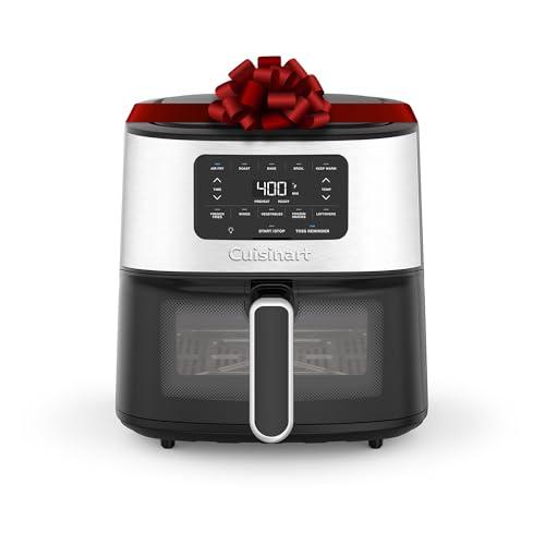 Cuisinart Air Fryer, 6-Quart Basket Large Fryer with 5 Cooking Functions to Roast, Bake, Broil, Air Fry and Keep Warm, 5 Airfryer Presets, Dishwasher-Safe Parts, AIR-200NAS, Stainless Steel & Black - Cuisinart