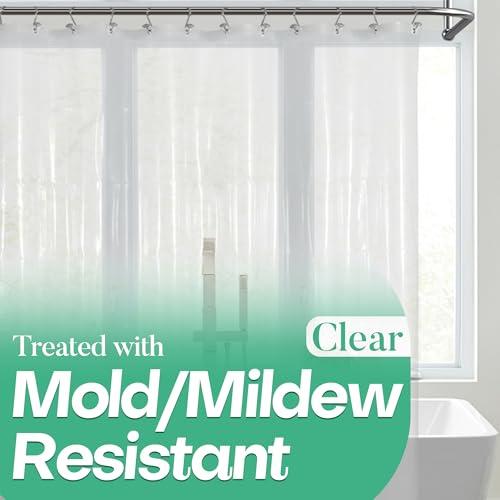 Mrs Awesome Clear Shower Curtain Liner with 3 Magnets, 72x72 Premium Flexible Sturdy Plastic Shower Curtain for Bathroom Lightweight, Waterproof, Clear - Mrs Awesome
