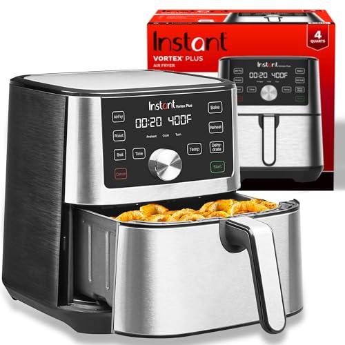 Instant Pot 4QT Vortex Plus 6-in-1 Mini Air Fryer, Custom Program Options, Crisps, Broils, Roasts, Dehydrates, Bakes, Reheats, 100+ In-App Recipes, Stainless Steel,4 Quarts - Instant Pot