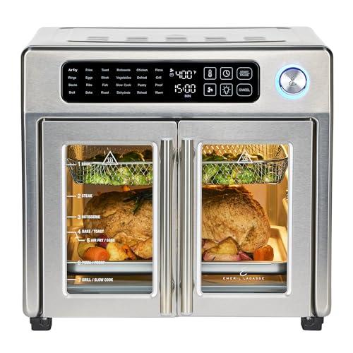 Emeril Lagasse Extra Large French Door Air Fryer Toaster Oven Combo, 24 Cooking Functions and Digital Controls, 7 Accessories Included, Stainless Steel Finish, 26QT Capacity - Emeril Lagasse