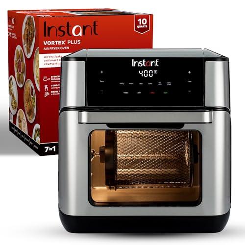 Instant Pot 10QT Air Fryer, 7-in-1 Functions with EvenCrisp Technology that Crisps, Broils, Bakes, Roasts, Dehydrates, Reheats & Rotisseries, Includes over 100 In-App Recipes, Stainless Steel - Instant Pot