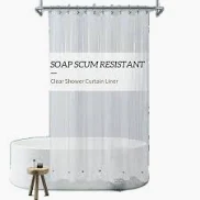 Barossa Design Premium Clear PEVA Shower Liner with Rustproof Grommets (72x72) - Barossa Design