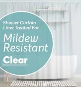 BigFoot Clear Odorless PEVA Shower Curtain Liner with Magnets (72x72) - BigFoot